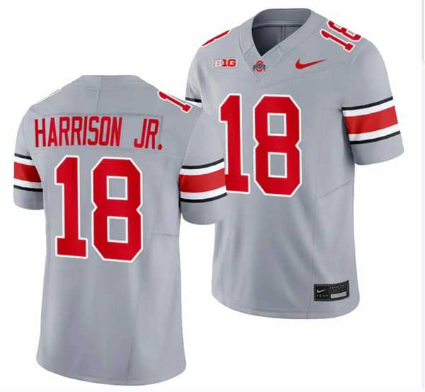 Mens Ohio State Buckeyes #18 Marvin Harrison JR. Gray 2023 F.U.S.E. Limited Stitched Jersey Dzhi